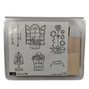 Stampin' Up Sweet of You 6 piece Wooden Unmounted Stamp Set 2004